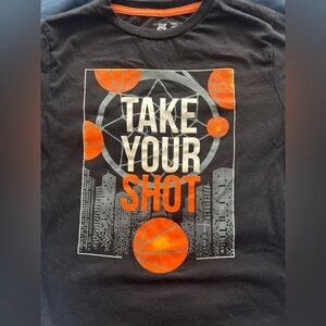 Take Your Shot Kids Black and Orange Tee